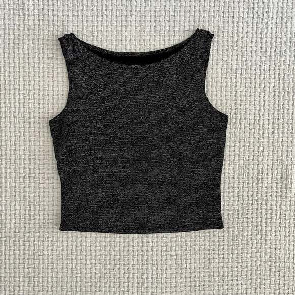 vintage Sparkly High Neck Sleeveless Blouse - Picture 2 of 5